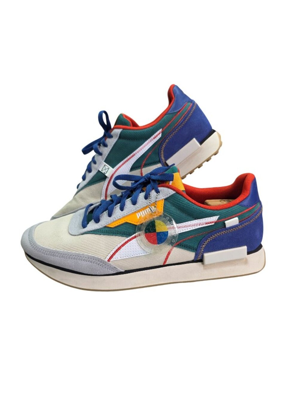 Mens Puma Future Rider NH Blue Sneakers Multicolor Retro Design Size 14 US